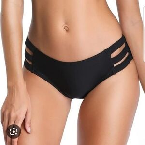 New Ocean Blues Black Cut Out Bikini Bottom